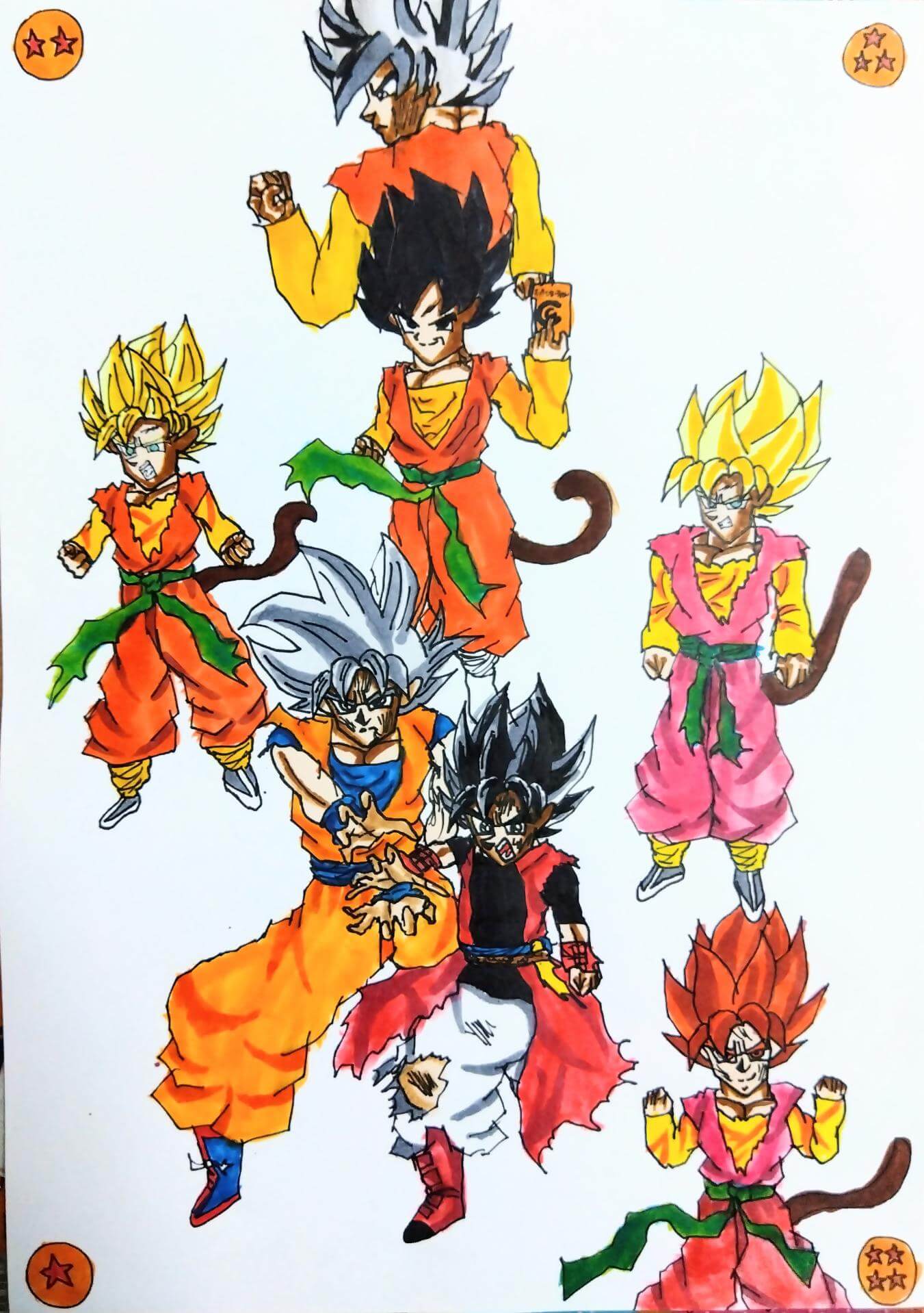 ドラゴンボール イラスト 悟空 悟飯 親子かめはめ波 30cm×30cmサイズ